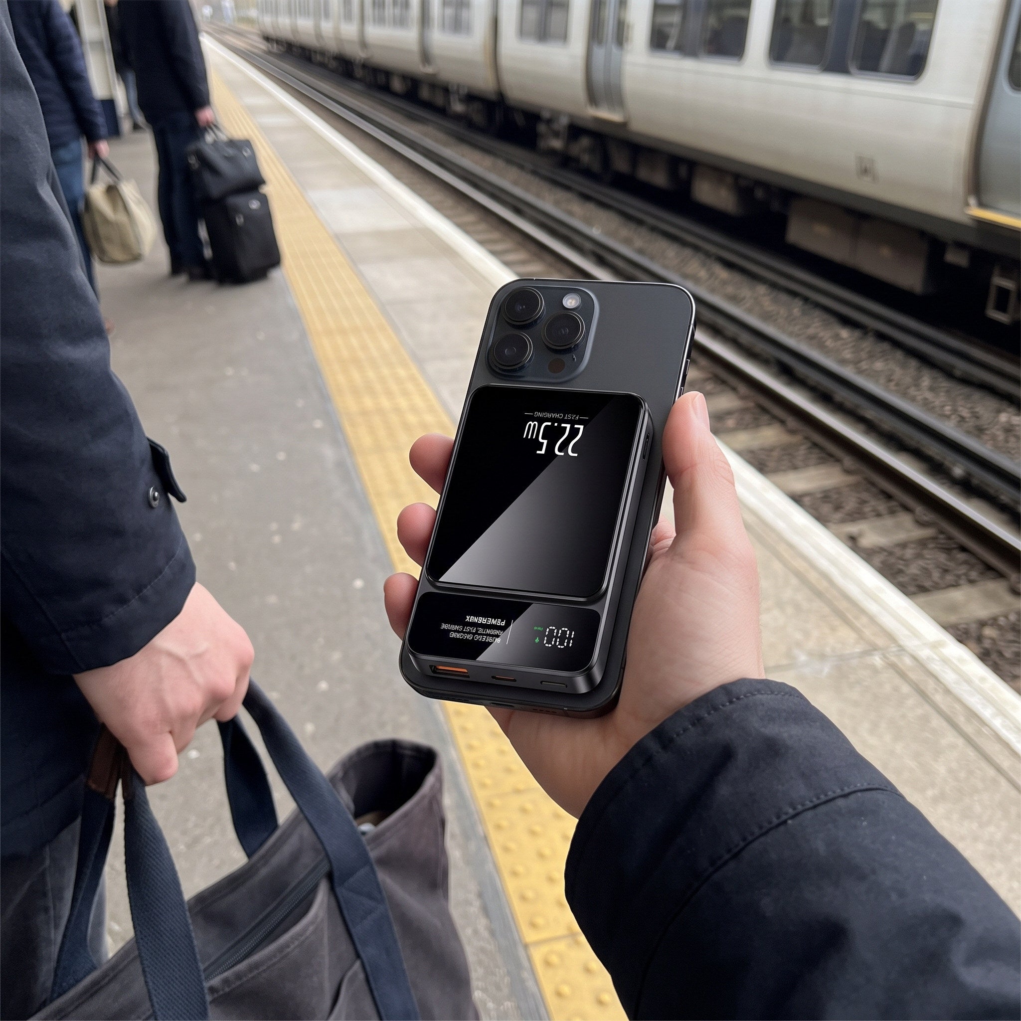 Black CarryCharge magnetic power bank