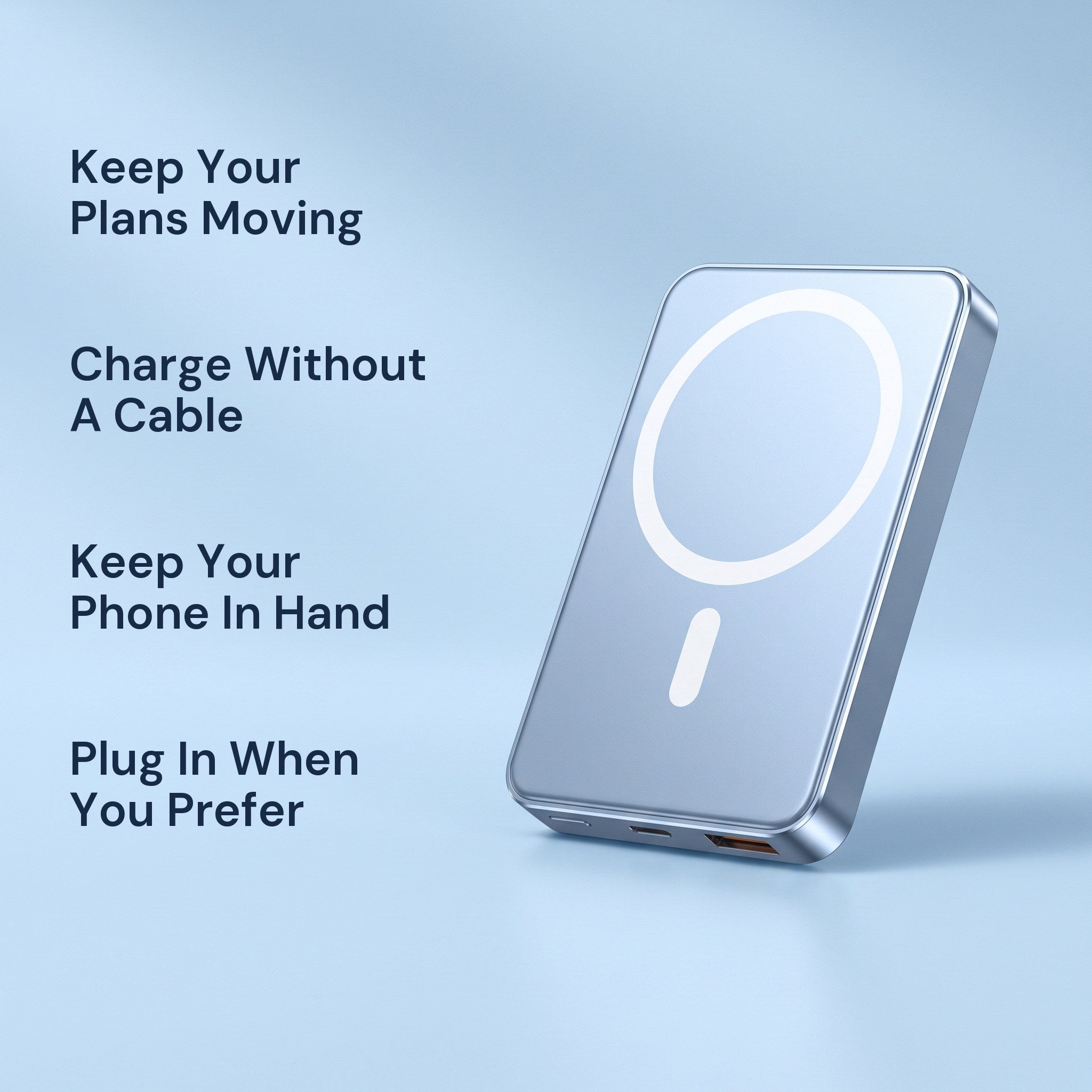 CarryCharge magnetic charging and wired ports