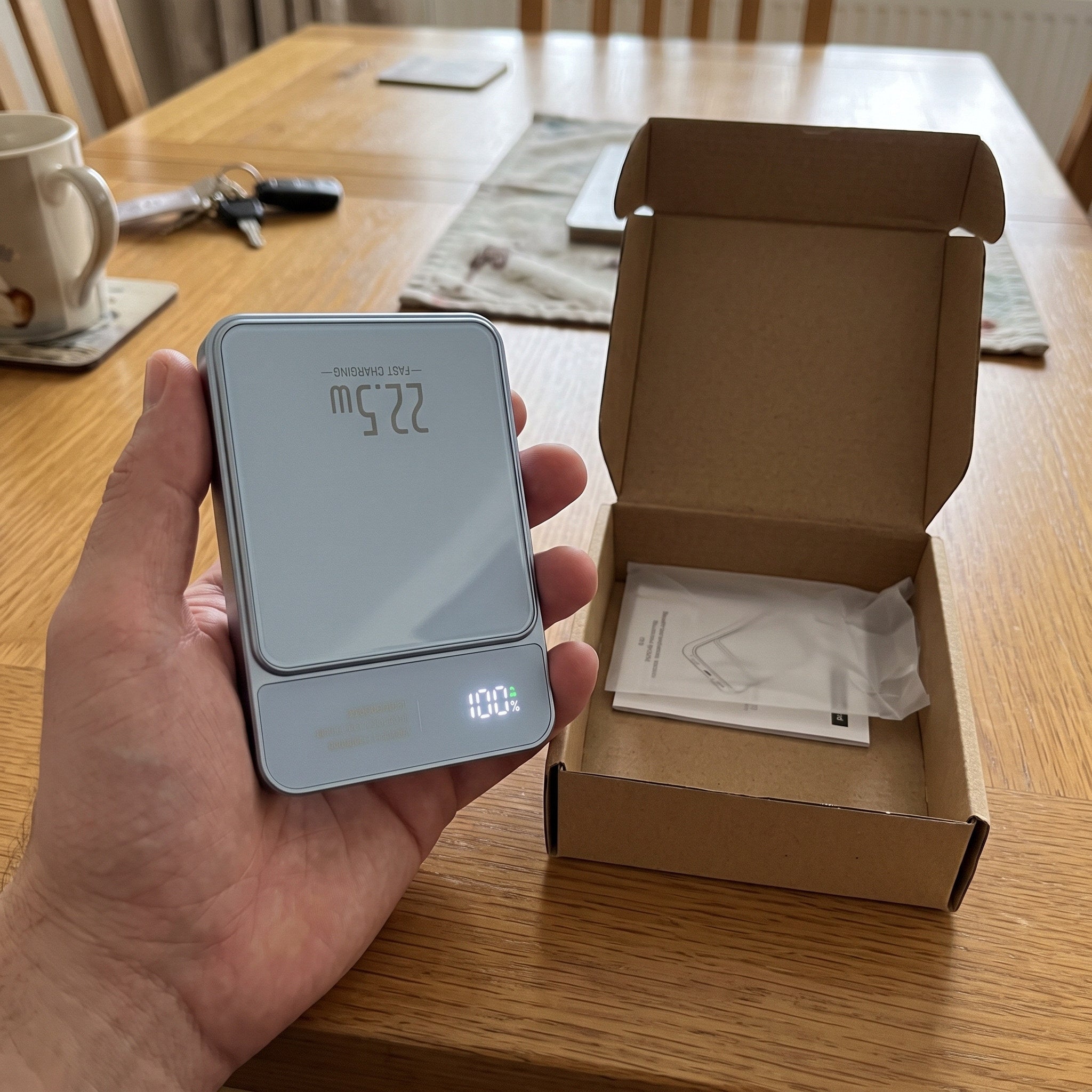 Blue CarryCharge during first use at home